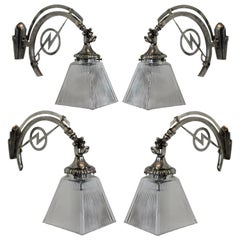 Set of Four French Art Deco Wall Sconces