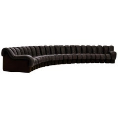 De Sede DS 600 Non Stop 22 Pieces Sectional Sofa en cuir brun foncé