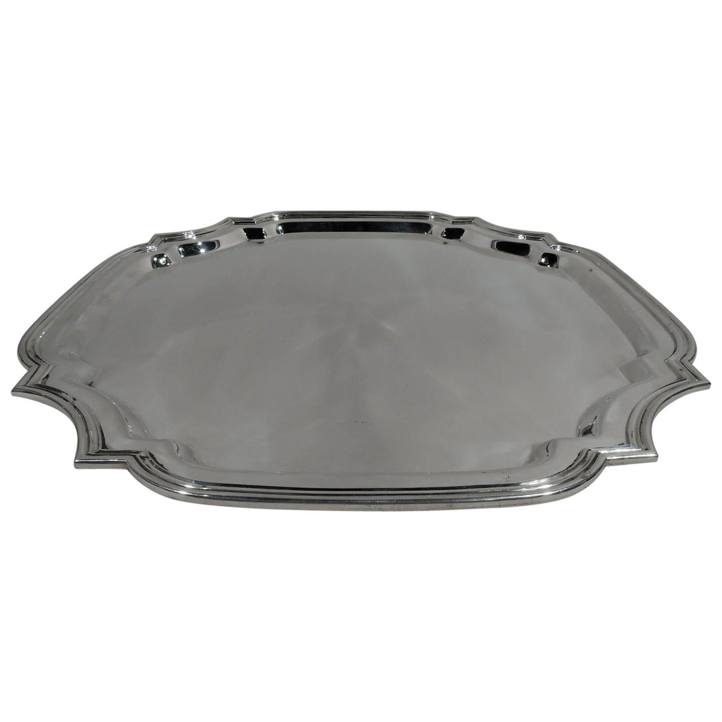 Cartier Heavy Georgian-Style Sterling Silver Cartouche Tray