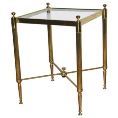 Petite Brass and Glass Maison Jansen Style Side Table