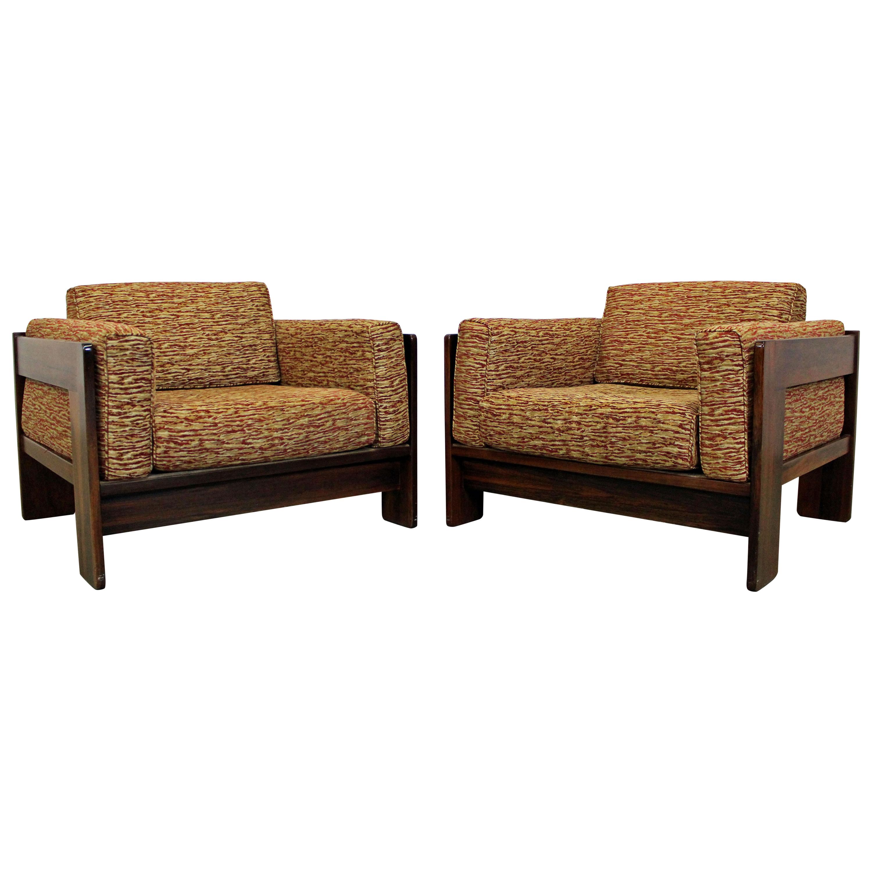 Pair of Mid-Century Modern Bastiano Rosewood Knoll Club Chairs