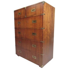 Mid-Century Modern Campaign Style Chest of Drawers by Henredon