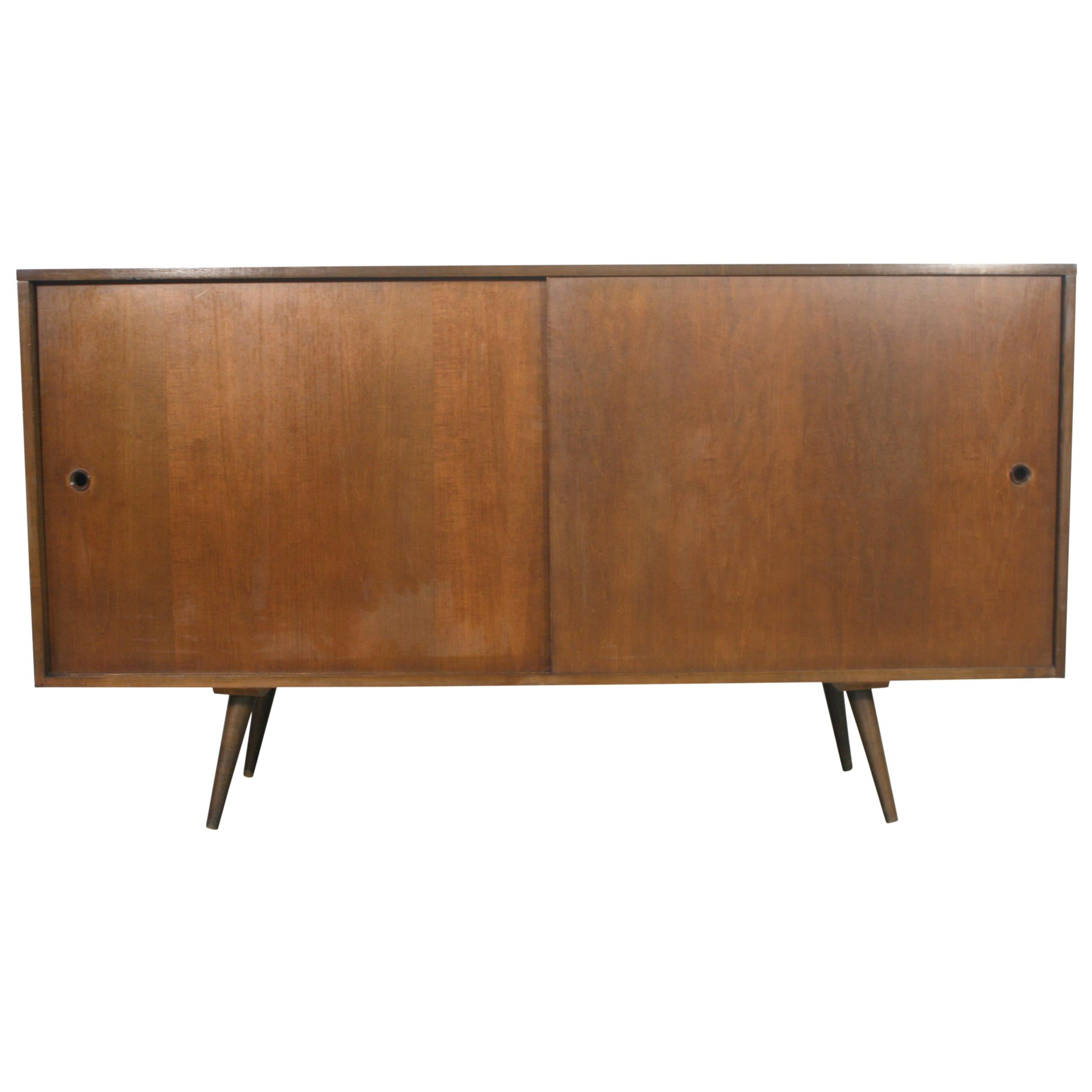 Midcentury Tall Credenza by Paul McCobb circa 1950 Planner Group #1514 Walnut