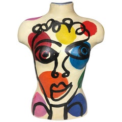 Vintage Peter Keil Expressionist Painted Mannequin Torso