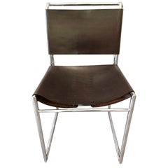 Marcel Breuer Mid Century B40 Brown Leather with Corset Dining Chairs Set of 10
