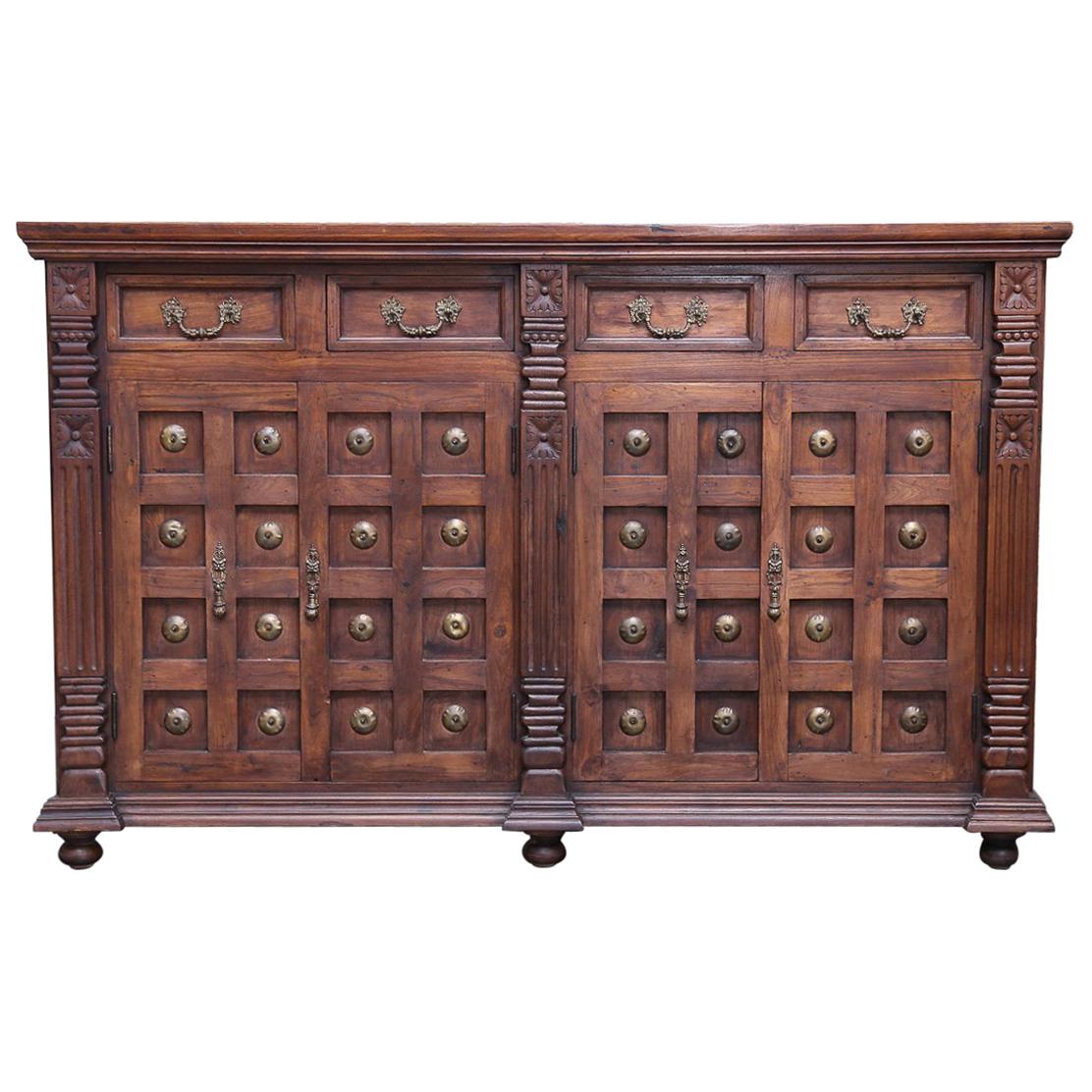 Classic Early 20th Century Ornamental Side Board from a French Colonial Home For Sale