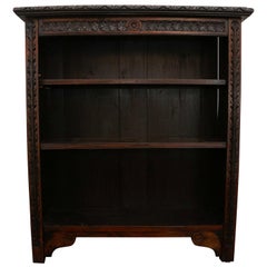 English Oak Carved Bookcase