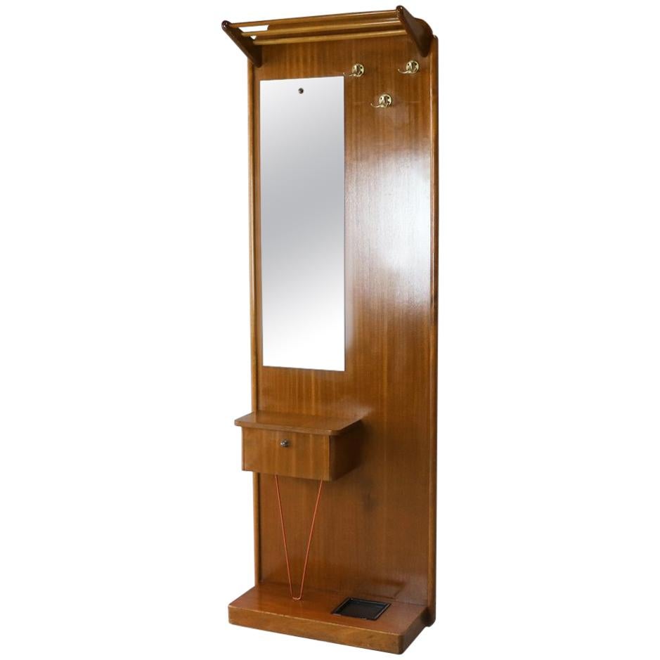 1960s Midcentury Teak British Hall Stand / Coat Stand with Mirror For Sale