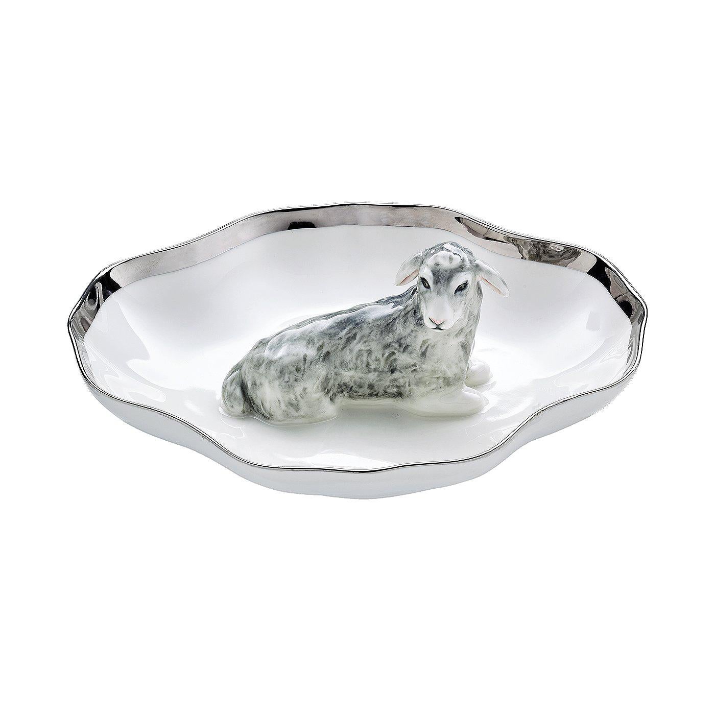 Cuenco de Porcelana Pintado a Mano con Figura de Cordero de Pascua Sofina Boutique Kitzbuehel