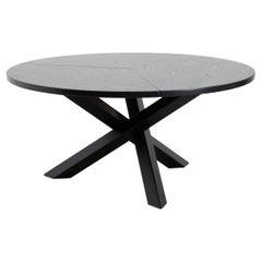 Black Lacquered Round Dining Table with Crossed Legs by Martin Visser, 1960s