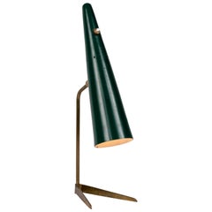 1950s Stilux Milano Green Conical Table Lamp