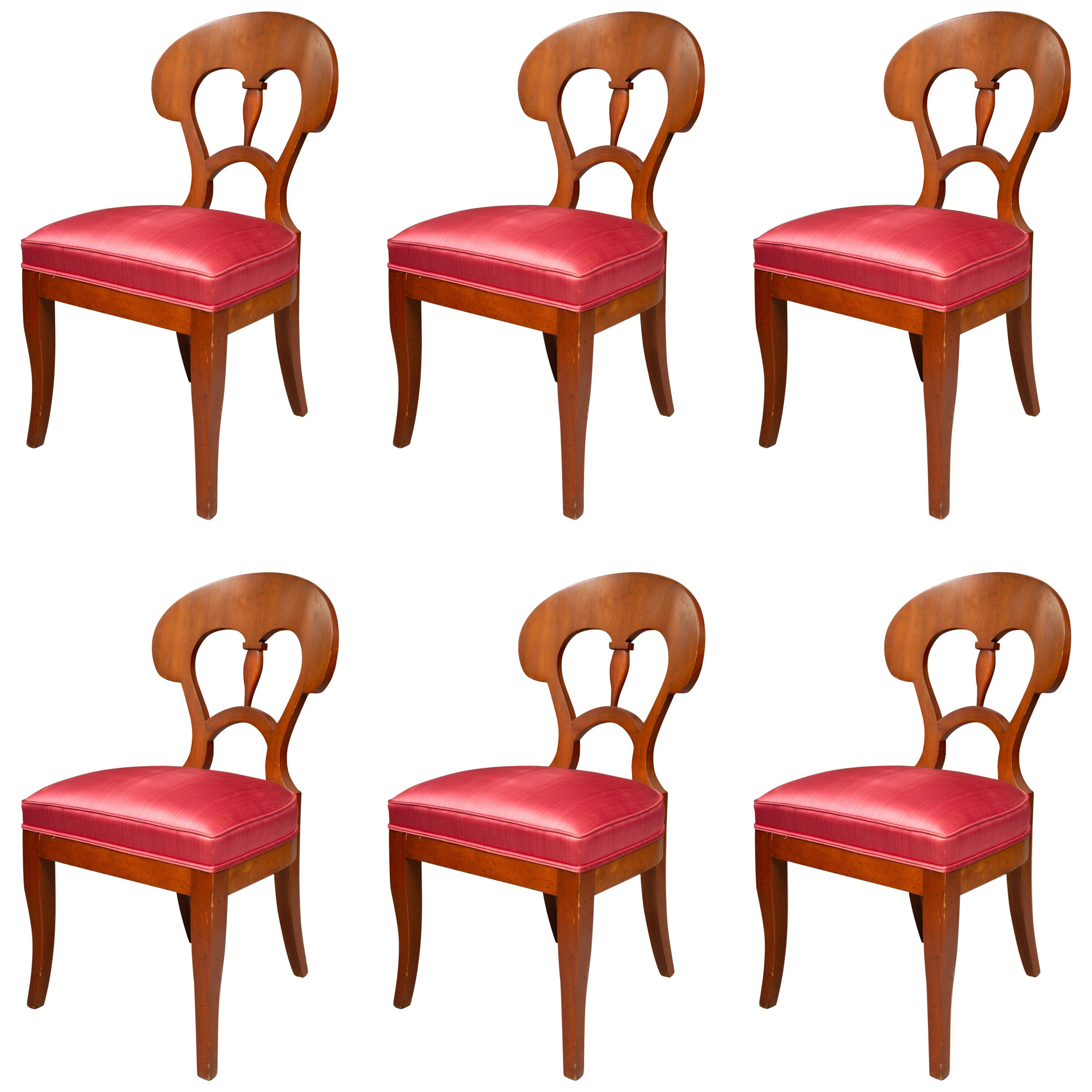 Set of Six Biedermeier Style Side Chairs