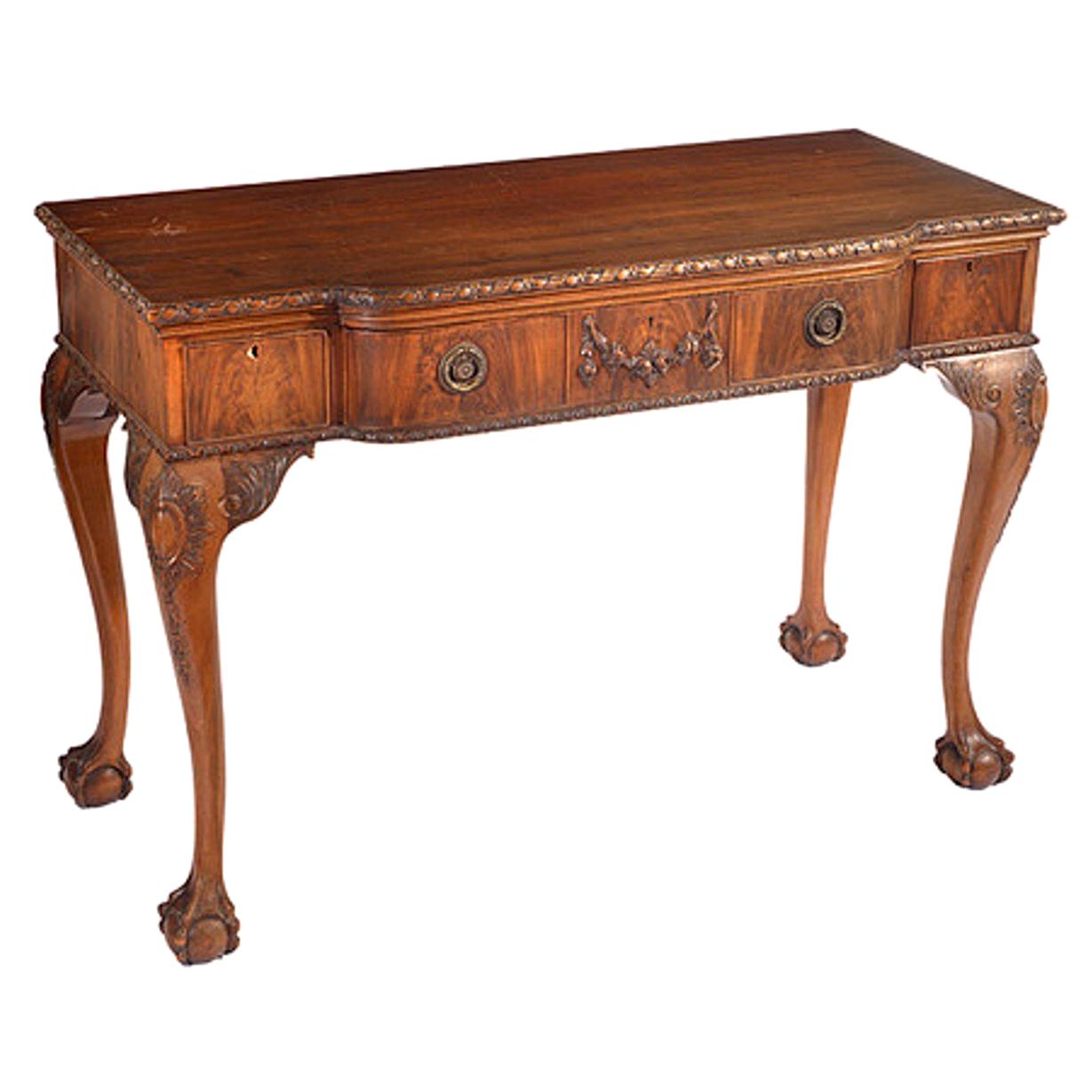 Early 20th Century Walnut Chippendale Style Side Table  For Sale