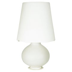 1853/1 White Metal and Milk Glass 1960s Table Lamp, Max Ingrand for Fontana Arte