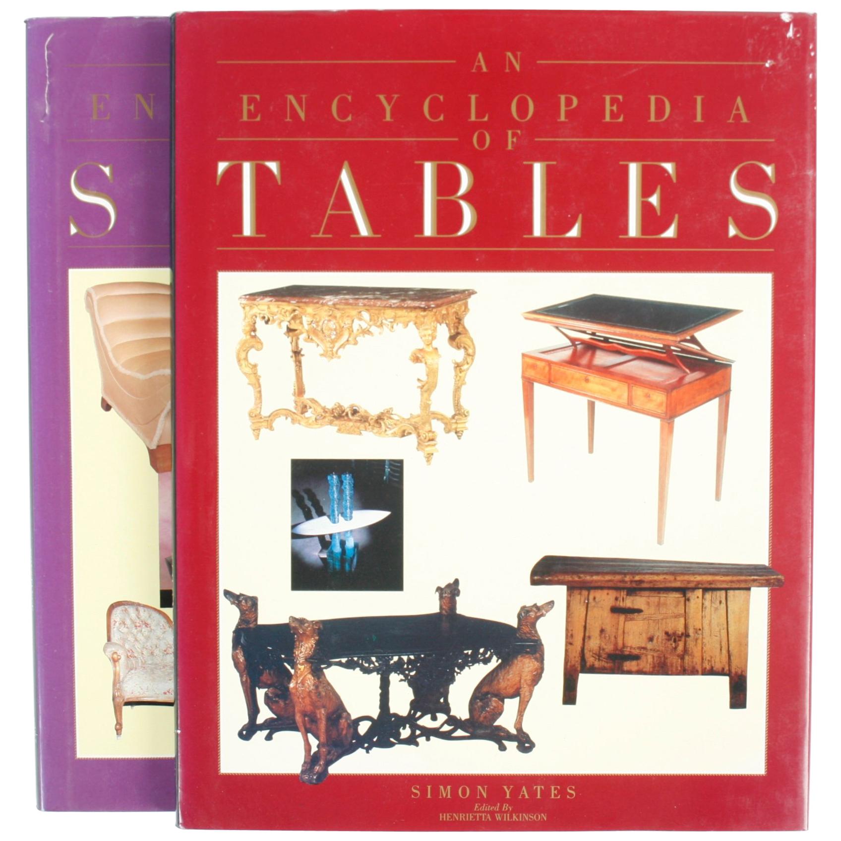 Paire d'encyclopédiques : Tables et canapés, première édition de livres