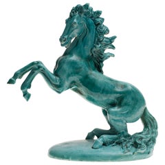 Vintage Ceramic Horse Sculpture, Italian Manufacture, 1927