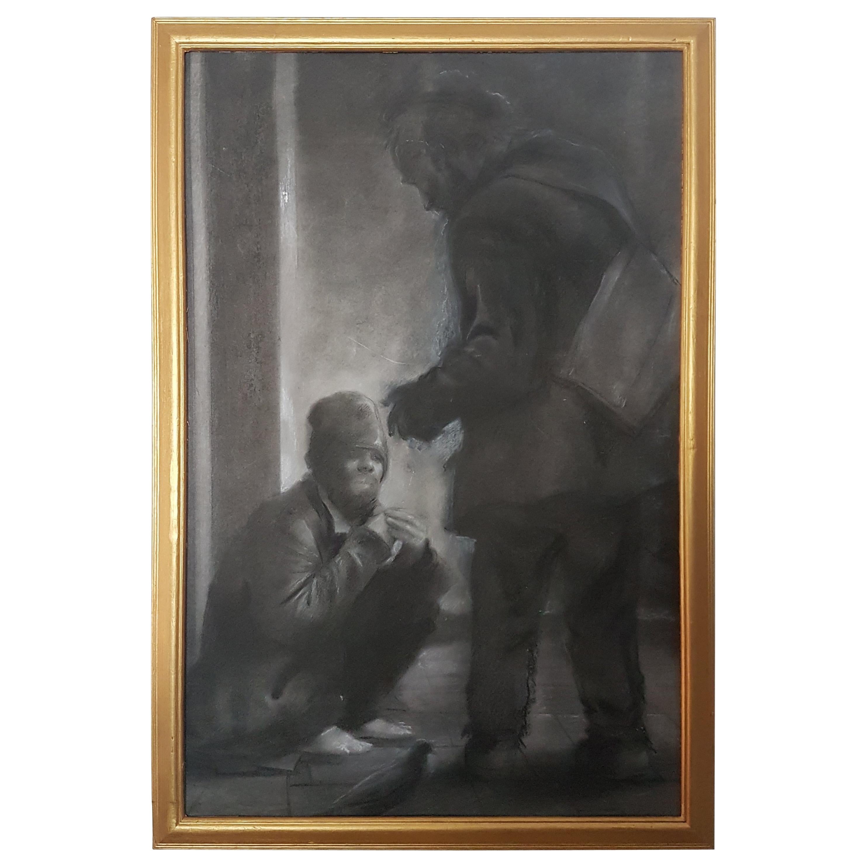 Compassion by Colin Frooms, Pastel on Paper For Sale