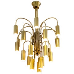 Midcentury Italian Brass Chandelier, circa 1960