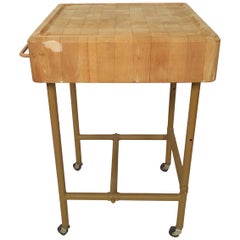 Vintage Butcher Block Table Made in Sweden