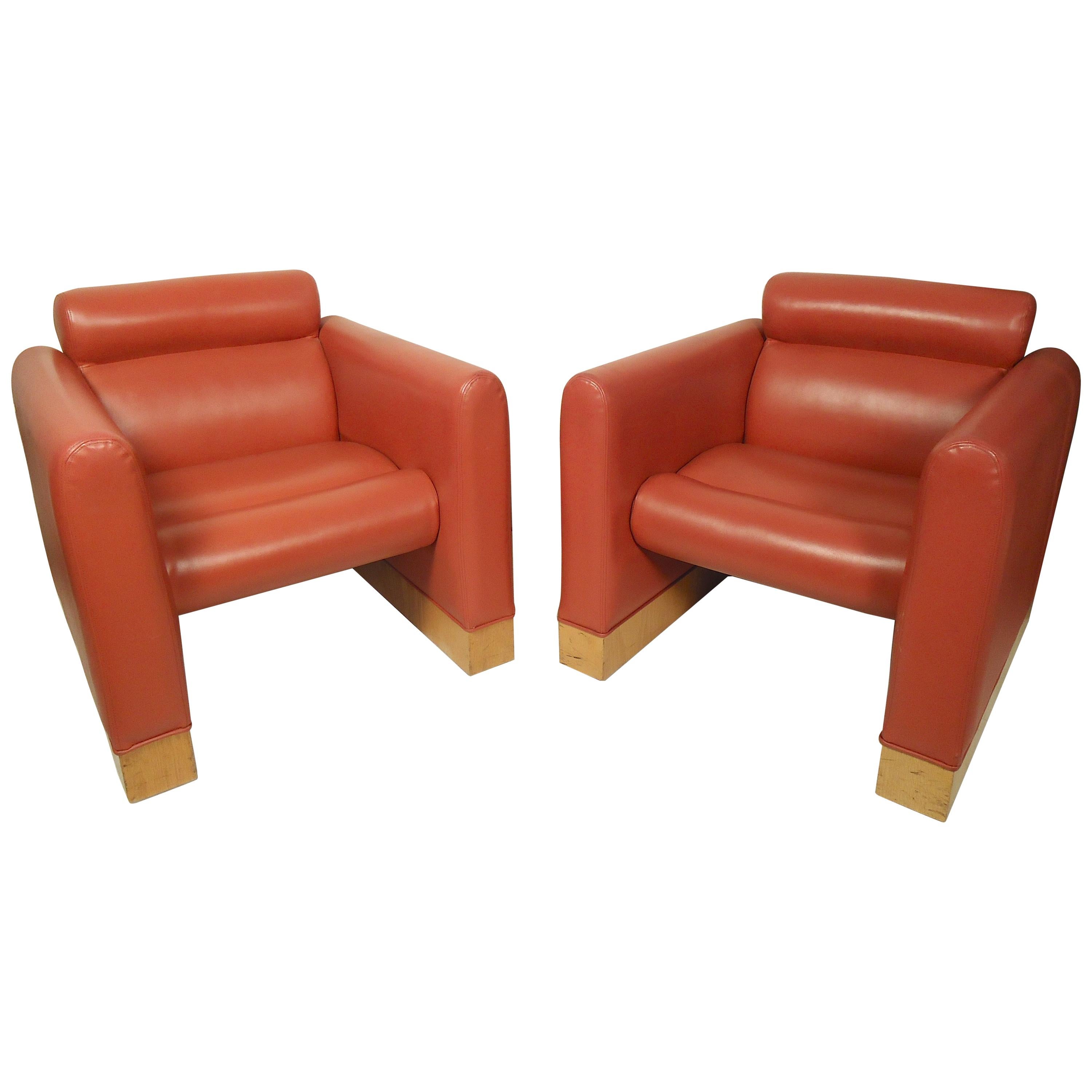 Pair of Square Lounge Chairs