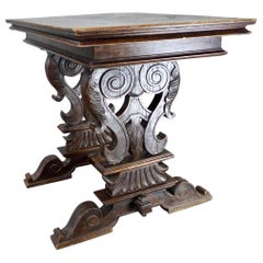 19th Century Trestle-Style English Writing Desk Library Table