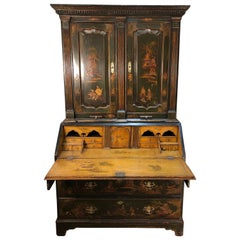 Antique 18th Century English Chinoiserie Secretary Bookcase, George III