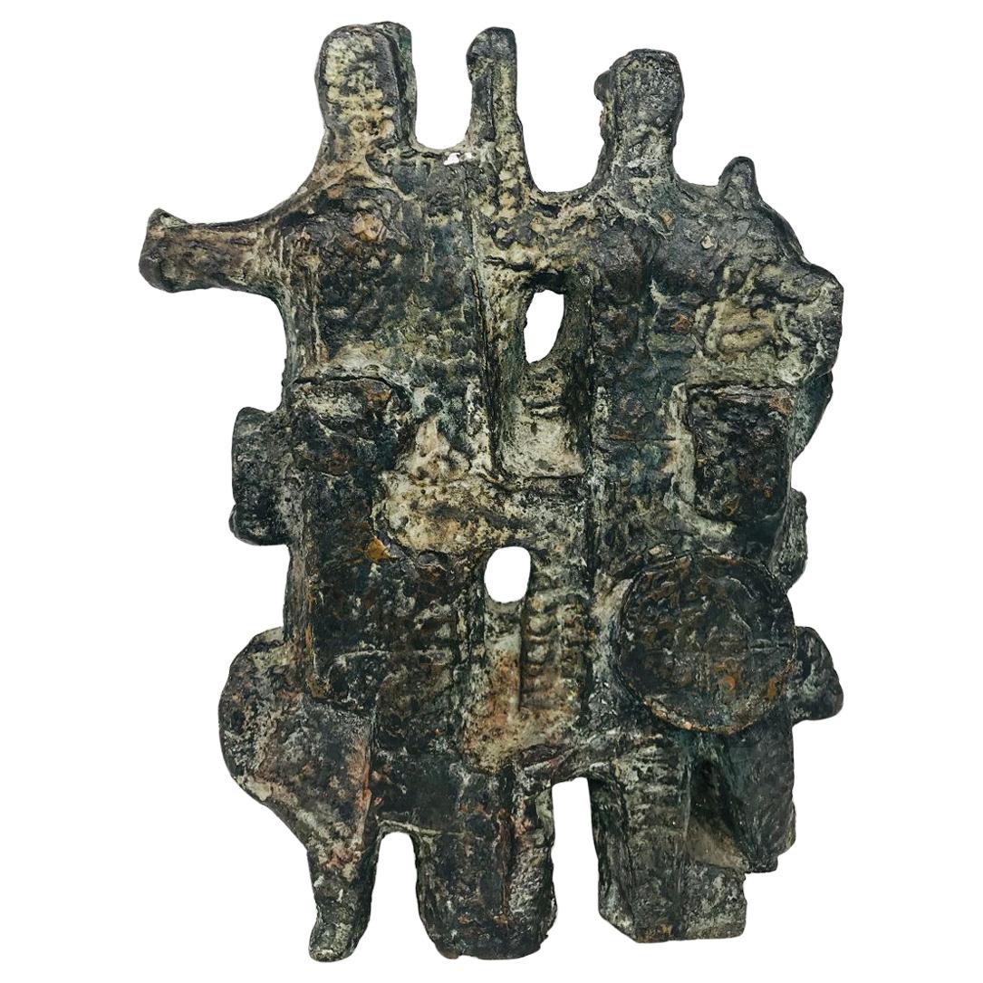 Mid-Century Modern Brutalist Abstract Bronze Sculpture Oreste Dequel