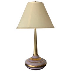 Midcentury Ceramic Gold Glaze Lamp