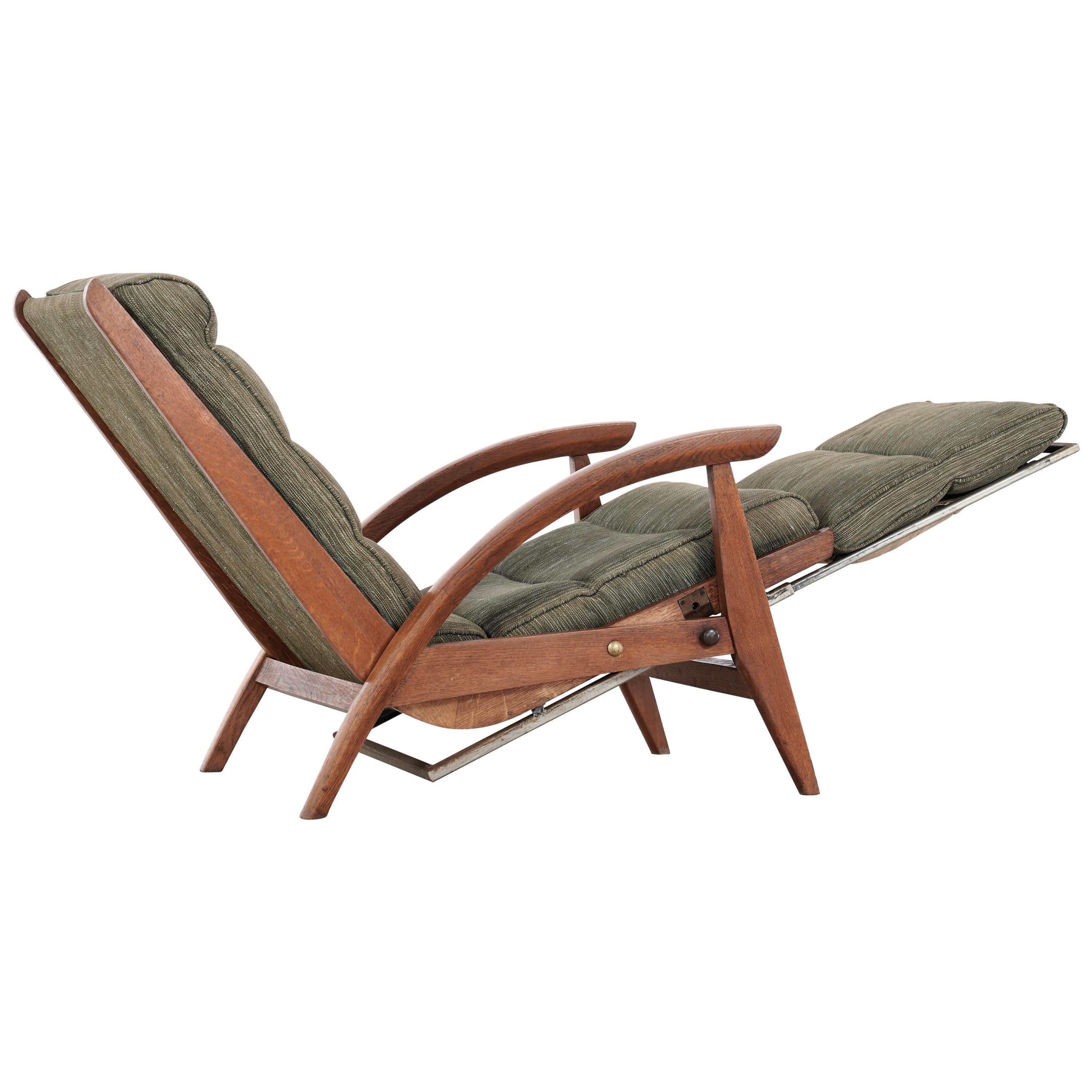 Guy Besnard FS 134 Reclining Lounge Chair, 1954 for Free Span, France Prouvé