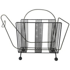 Classic Mid-Century Modern Wire Iron "Chicken" Themed Magazine Rack