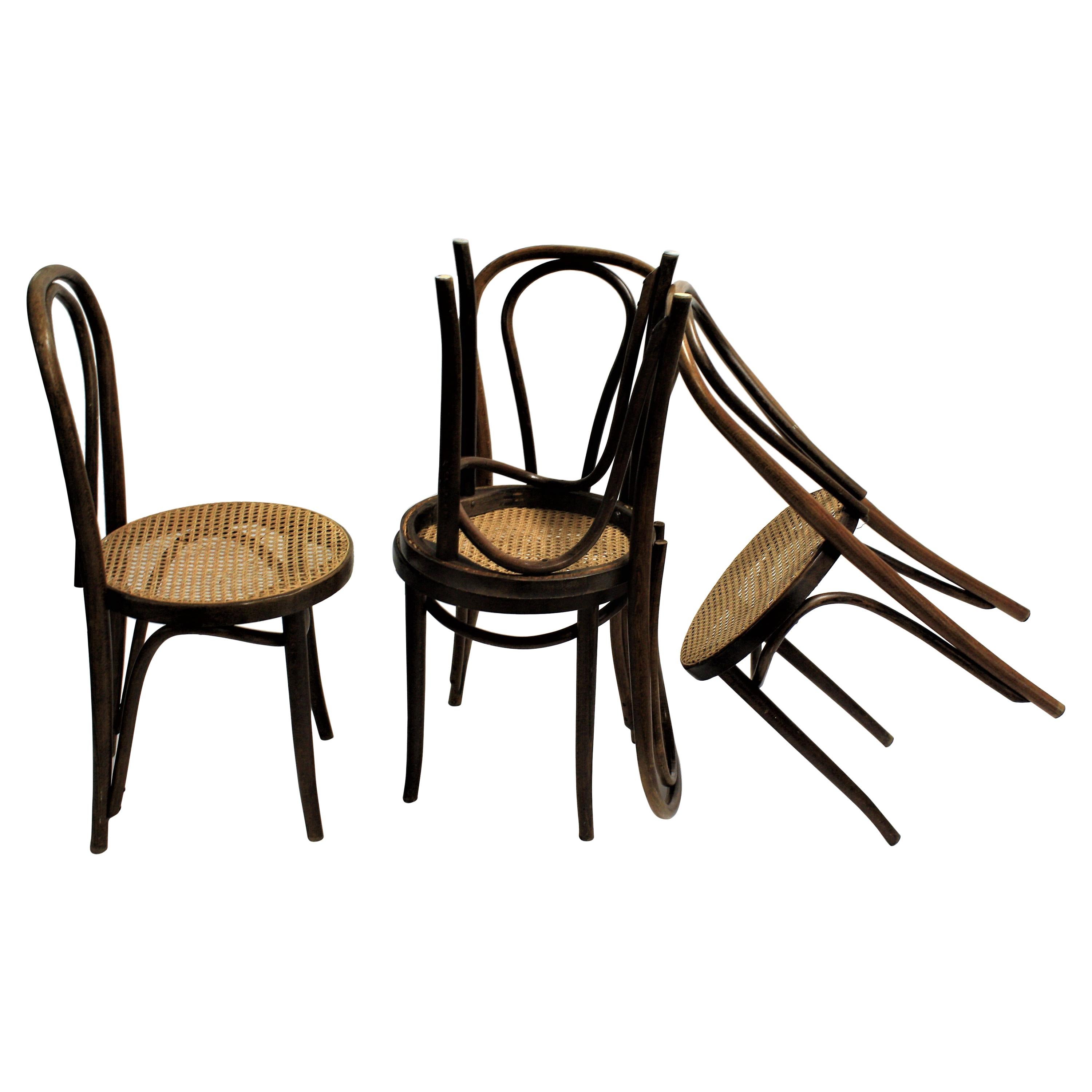 Thonet No. 18 Dining Chairs, 1950s, Set of 4