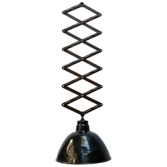 Large Black Enamel Vintage Industrial Scissor Pendant Lights