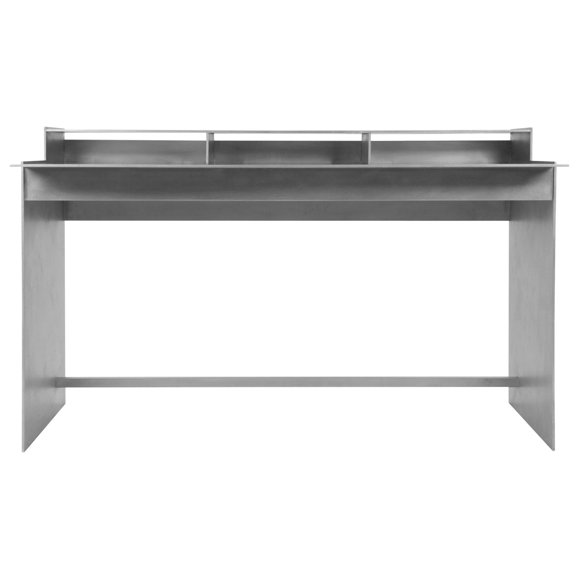 General Desk by Jonathan Nesci in Wax Polished Aluminum Plate For Sale