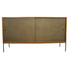 Midcentury Tall Credenza by Paul McCobb Planner Group #1514 Green Brass