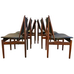 Authentic Finn Juhl Egyptian Chairs for Niels Vodder in Rosewood, Set of Six