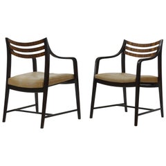 10 Dining Chairs in Mahogany and Zebrawood by Harvey Probber