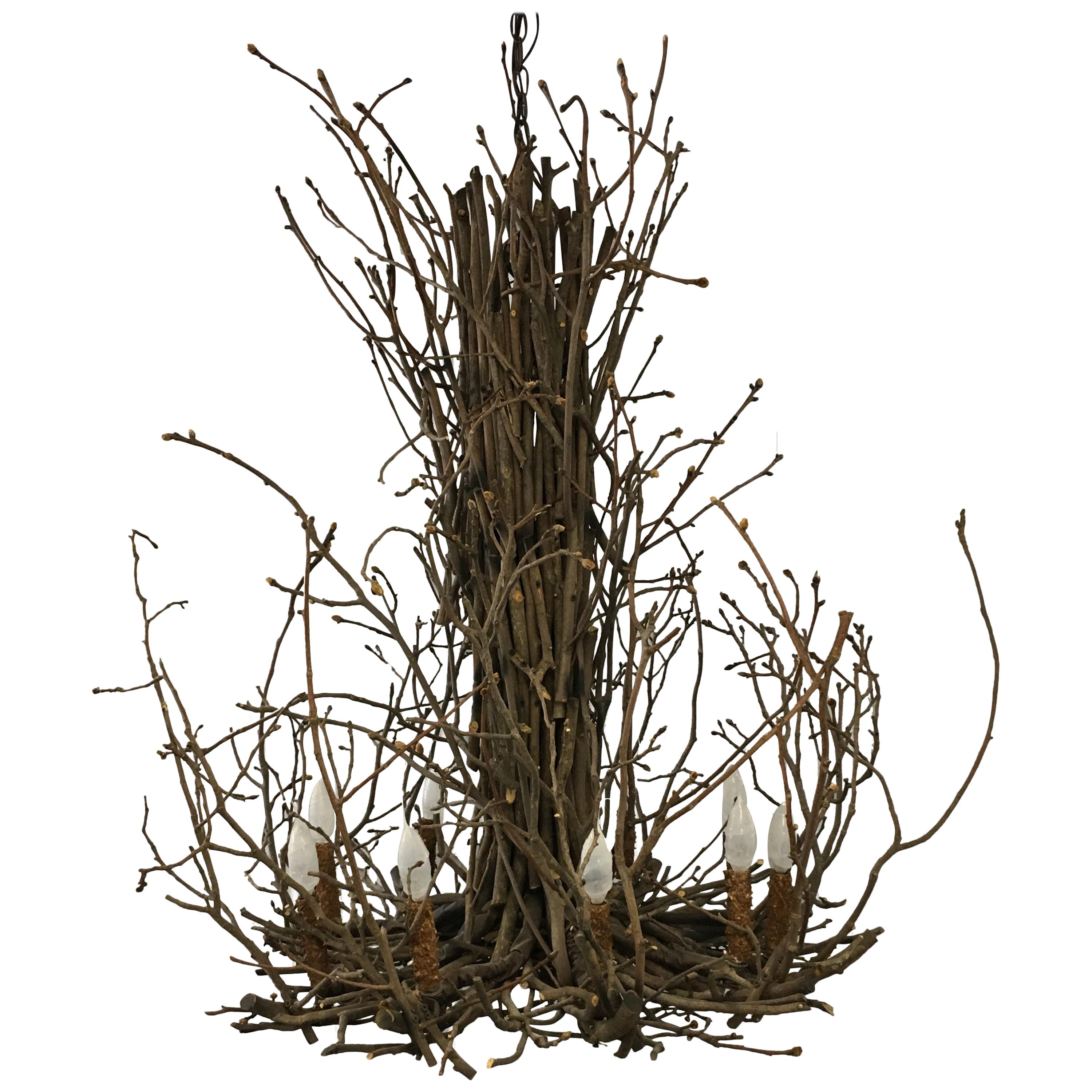 Willow Twig Branch Eight Arm Chandelier