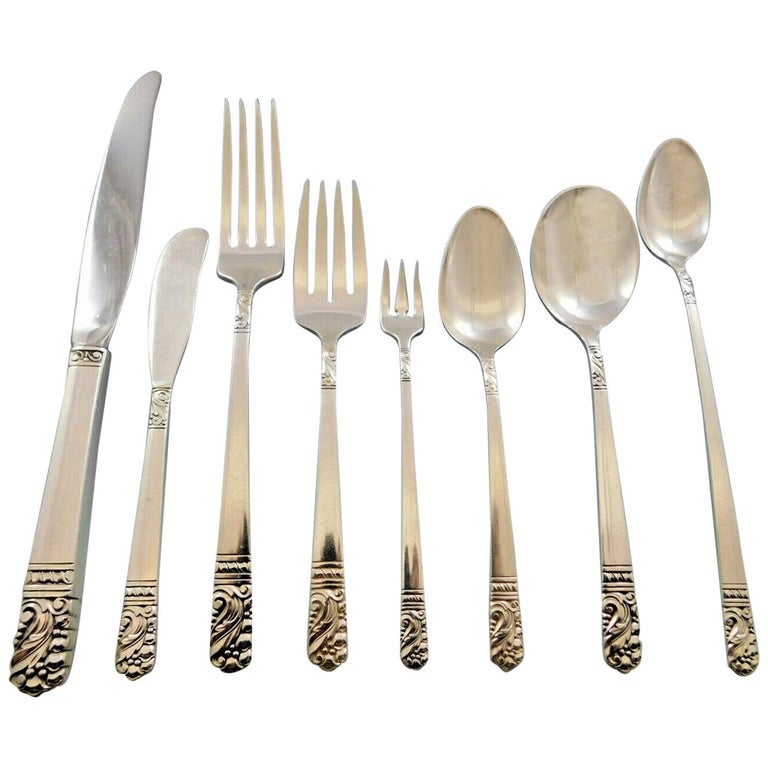 Mansion House by Heirloom Oneida Sterling Silver Flatware Set 8 Service 71  Pcs For Sale at 1stDibs | heirloom by oneida