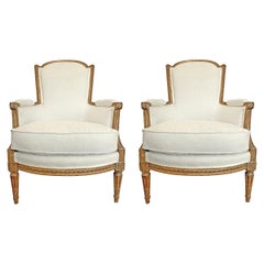 Pair of French Louis XVI Bergère Chairs