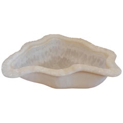 Rare Large White Onyx Sculptural Bowl, Italy