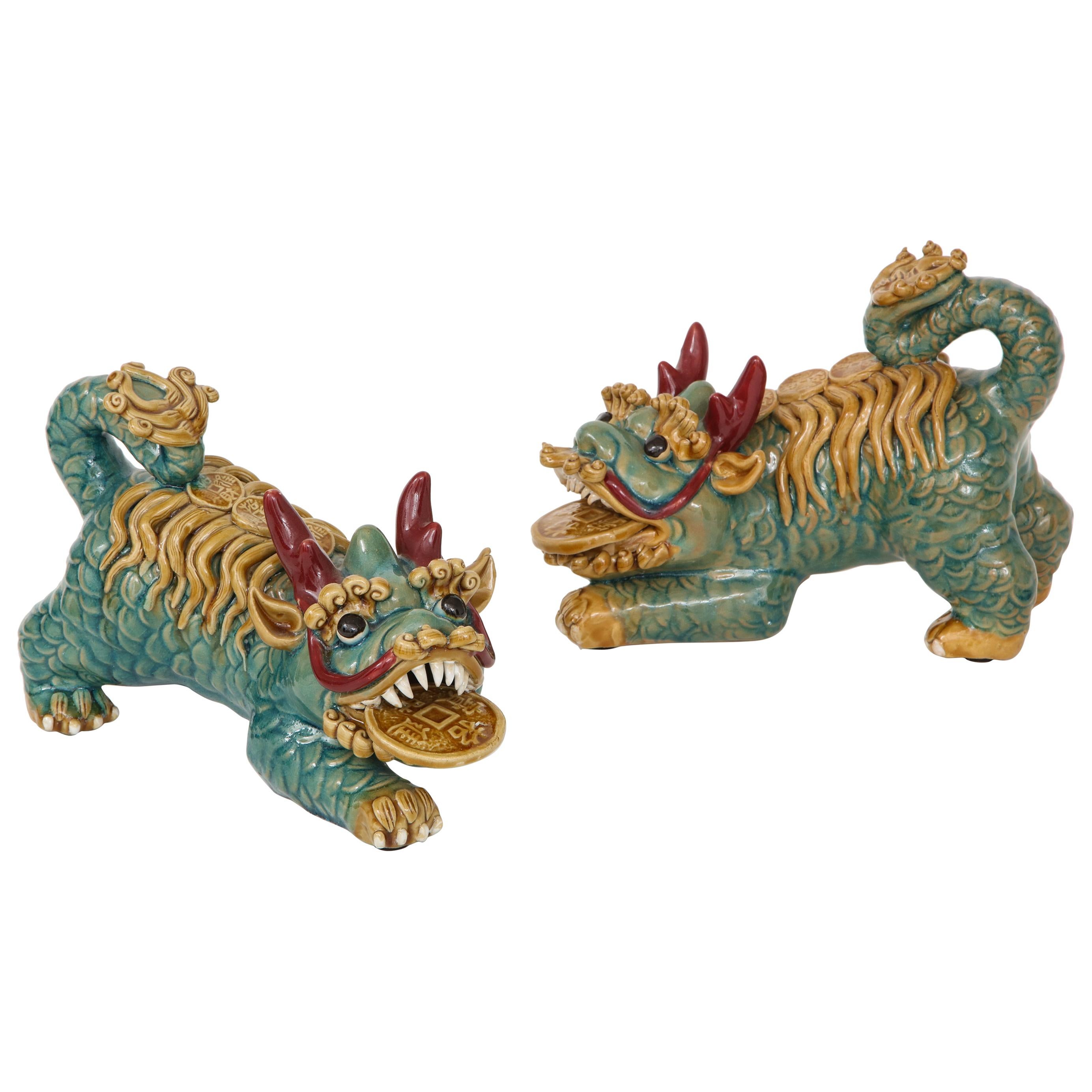 Midcentury Chinese Porcelain Foo Dogs