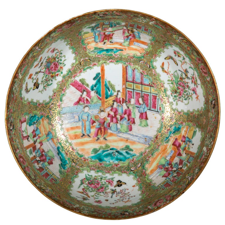 Large Antique Chinese Porcelain Bowl For Sale at 1stdibs
