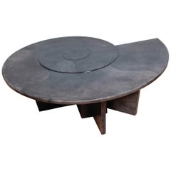 Nautilus Shell Coffee Table in Dark Grey Goatskin