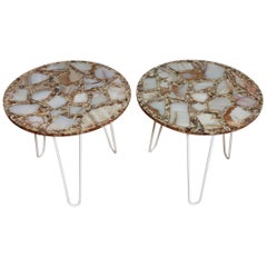 Pair of 1960s Mexican Onyx Side Tables