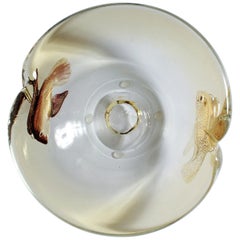 Large 1950s Alfredo Barbini Murano Glass Aquarium Bowl