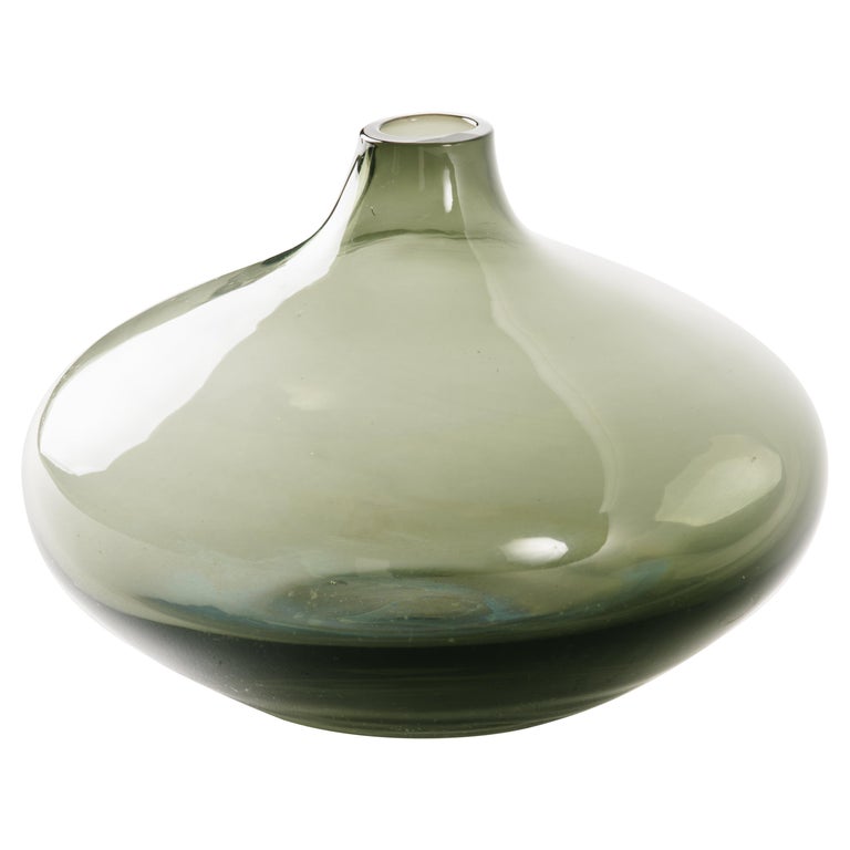 MidCentury Modern Smoked Grey Glass Teardrop Bud Vase at 1stDibs