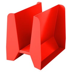 Adolfo Abejon Contemporary 'Adler' Red Metal Sculptural Magazine Rack