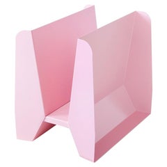 Adolfo Abejon Contemporary 'Adler' Pink Metal Sculptural Magazine Rack