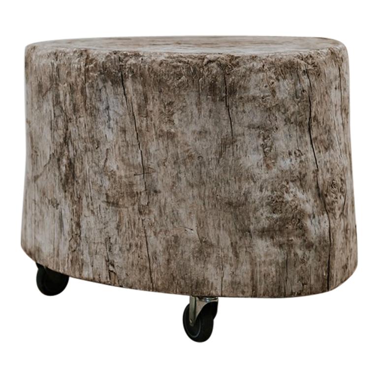 Treetrunk or Stump Table on Wheels