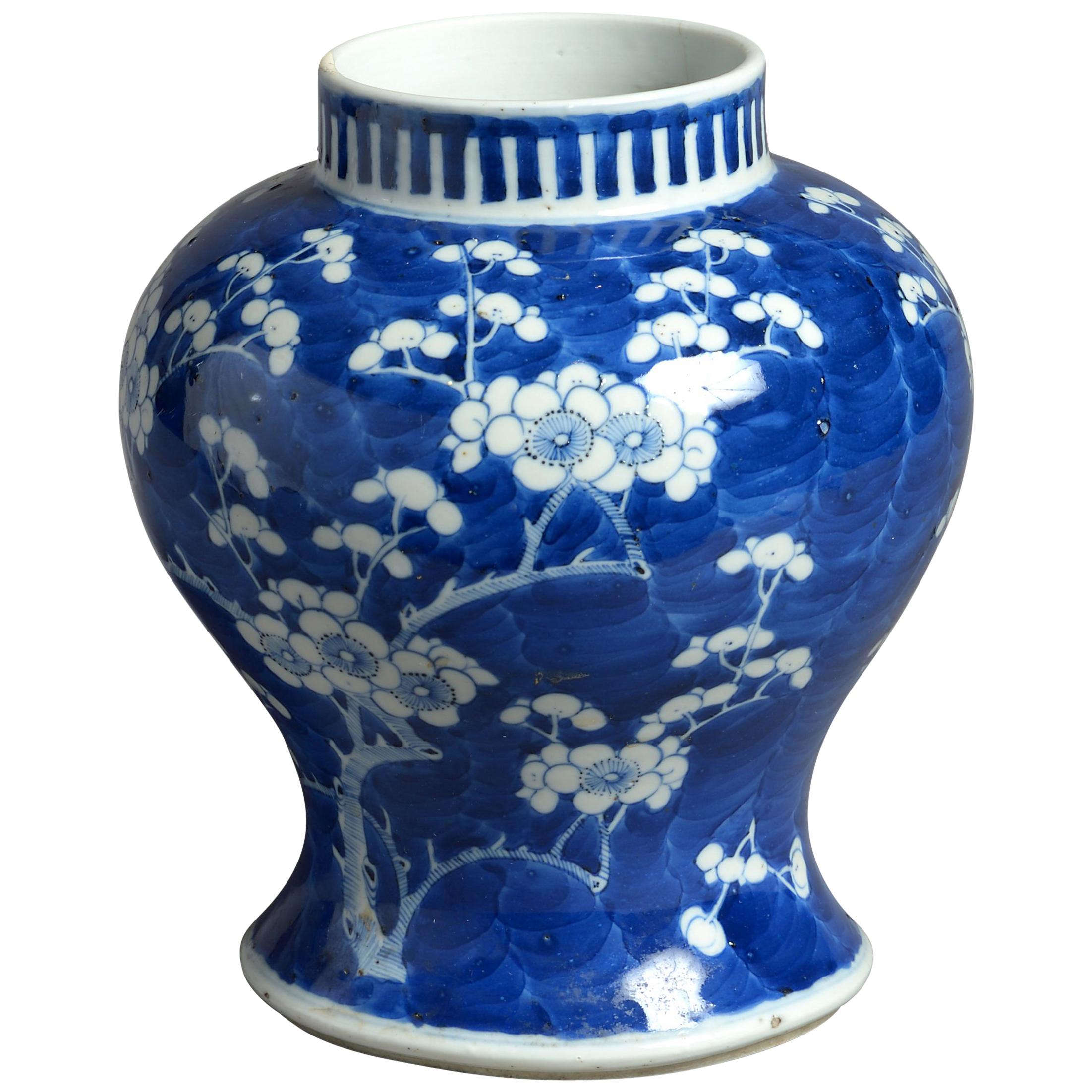 19th Century Blue and White Porcelain Vase